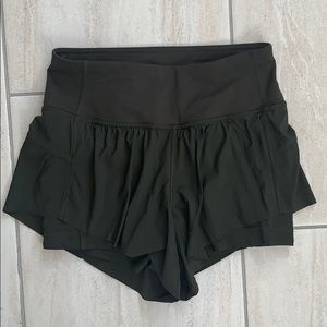 Lululemon athletic olive green running shorts 2
